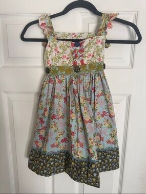 Matilda Jane Serendipity Ruffle Strap Girls' Sundress in Light Blue and Pink